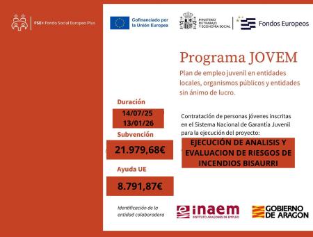 Imagen PROGRAMA JOVEM. Financiado por Gobierno de Aragón a través del INAEM y...